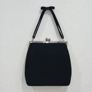 Vintage Ingber Black Felt and Gold Handbag